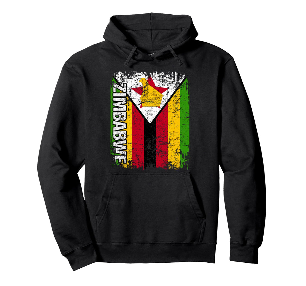 Zimbabwe Flag Distressed Zimbabwe Hoodie - Fun Novelty Design for Adults - T-Shirt, Sweatshirt, Hoodie