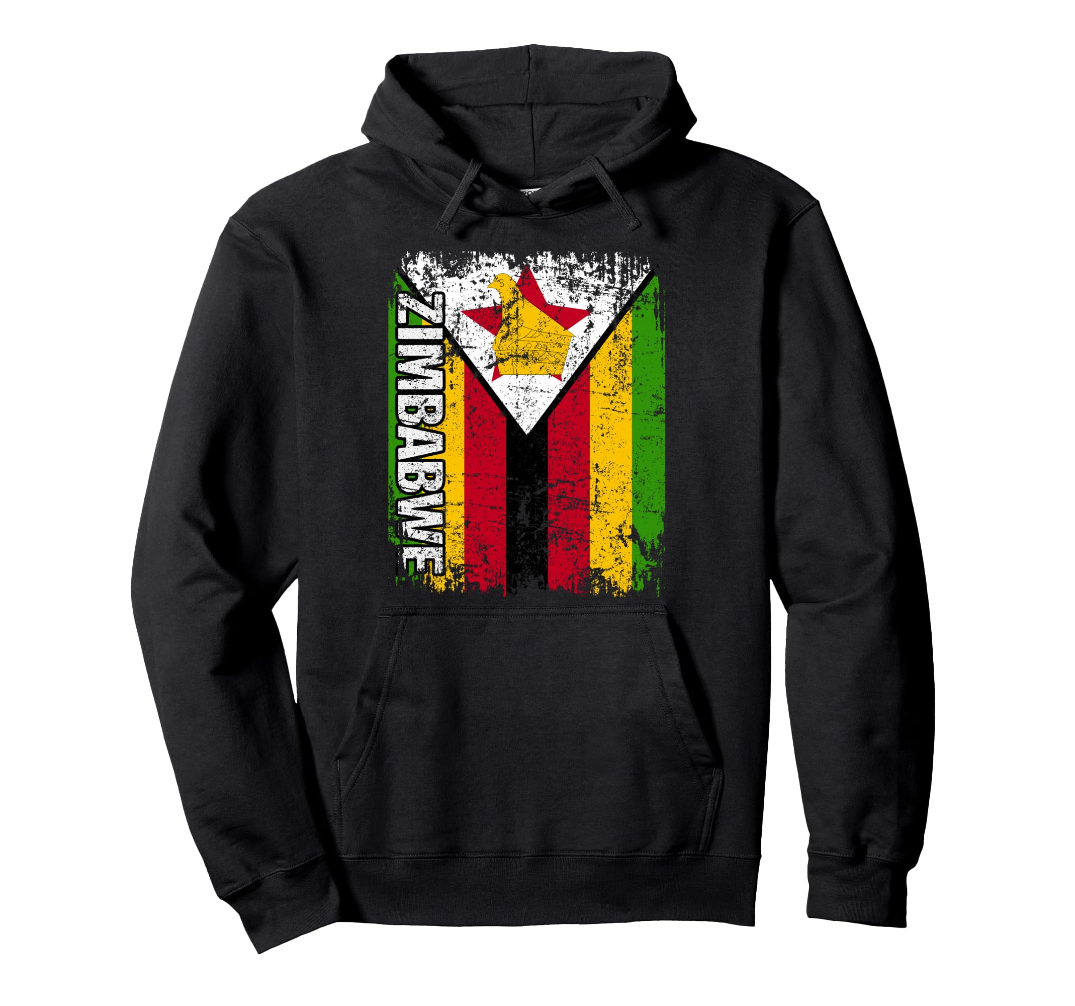 Zimbabwe Flag Distressed Zimbabwe Hoodie - Fun Novelty Design for Adults - T-Shirt, Sweatshirt, Hoodie