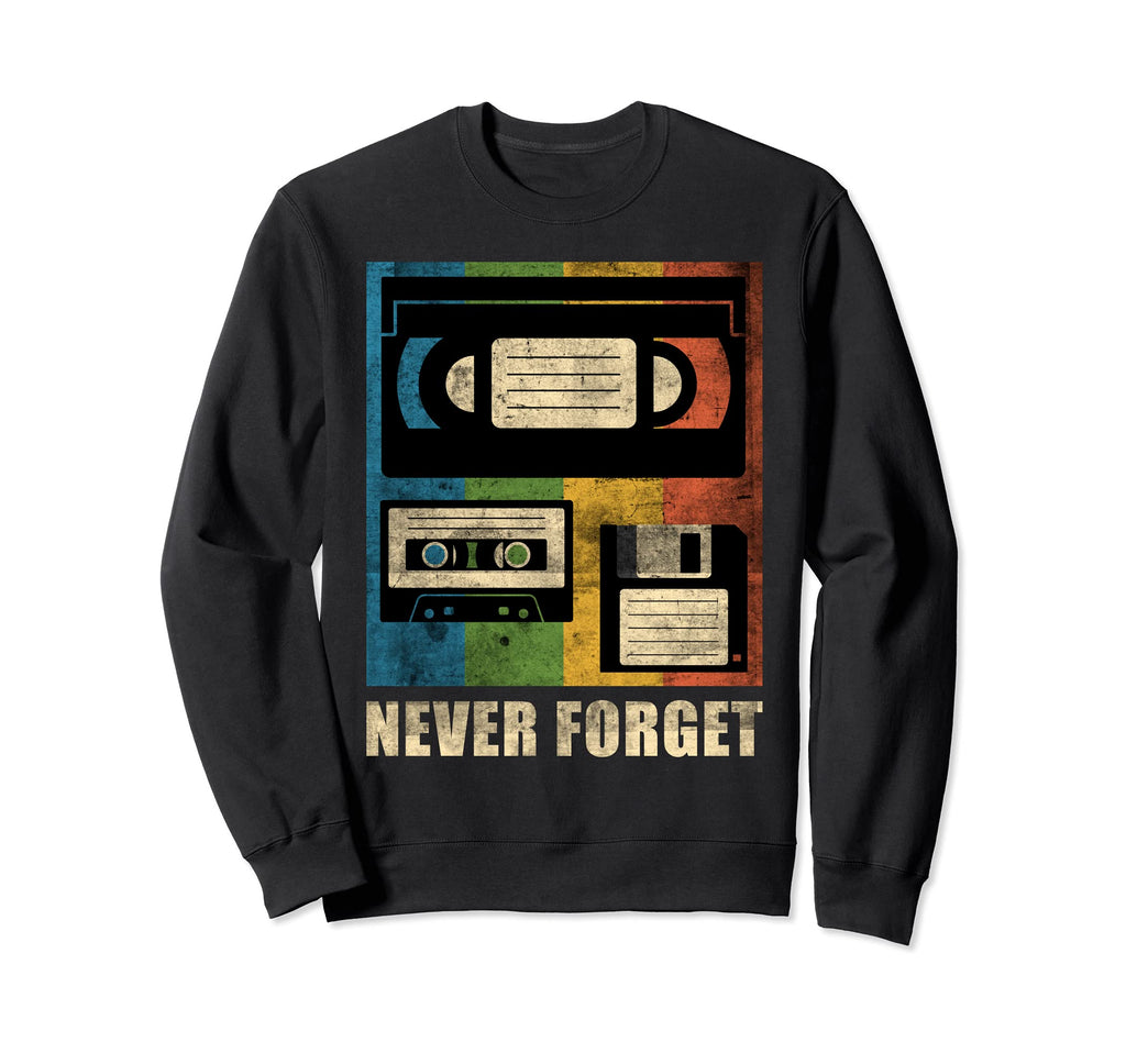 Never Forget Audio Cassette Tape Sweatshirt - Minimalist Print for Adults - T-Shirt, Sweatshirt, Hoodie