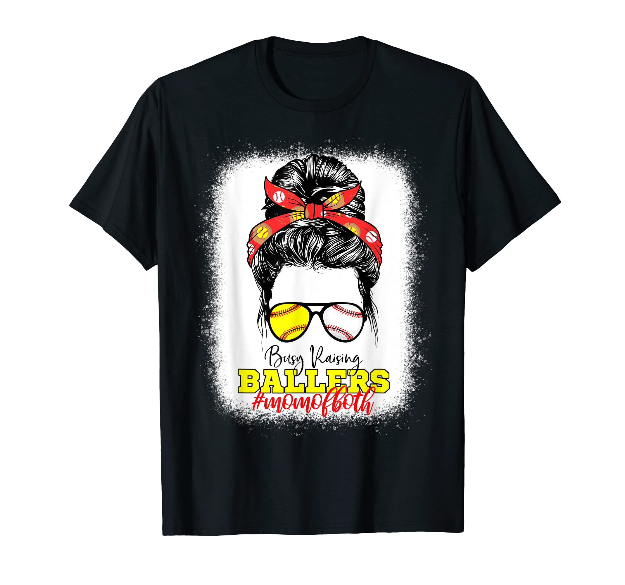 Mom Both Baseball Softball Busy Raising T-Shirt - Trendy Graphic Unisex - T-Shirt, Sweatshirt, Hoodie