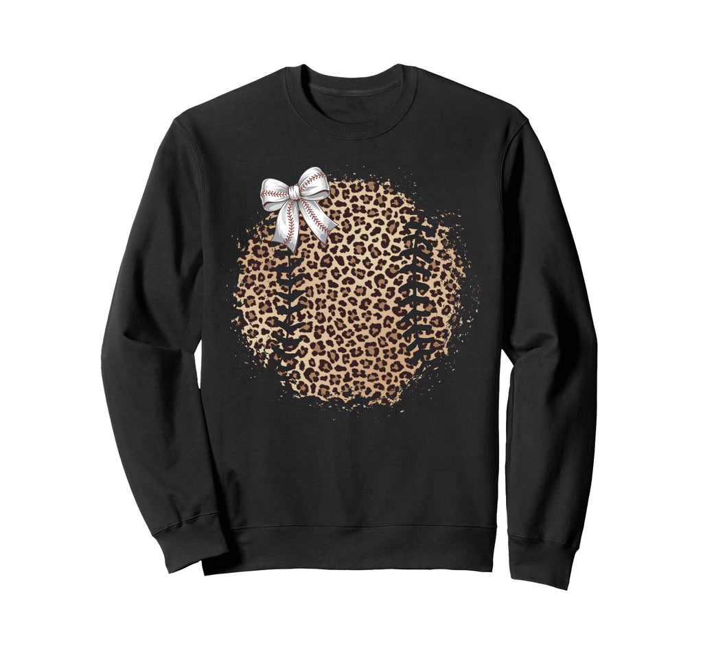 Baseball Mom Leopard Coquette Sweatshirt - Aesthetic Graphic for Adults - T-Shirt, Sweatshirt, Hoodie