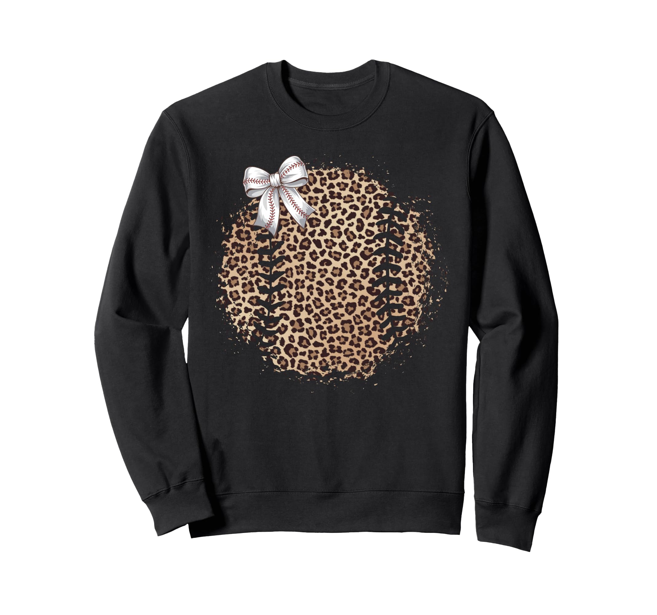 Baseball Mom Leopard Coquette Sweatshirt - Aesthetic Graphic for Adults - T-Shirt, Sweatshirt, Hoodie