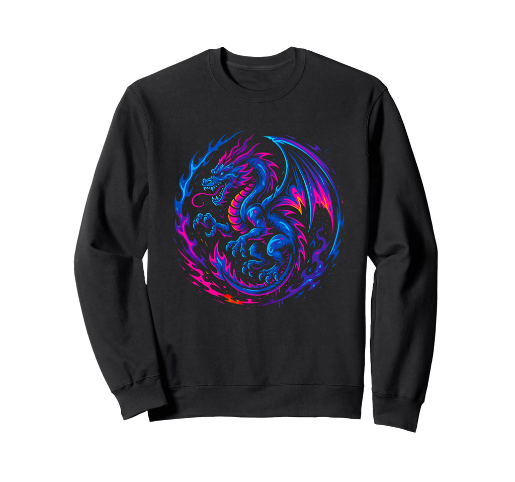 Dragon Heavy Metal Vaporwave Y2K 90S Sweatshirt - Graphic Print Men Women - T-Shirt, Sweatshirt, Hoodie