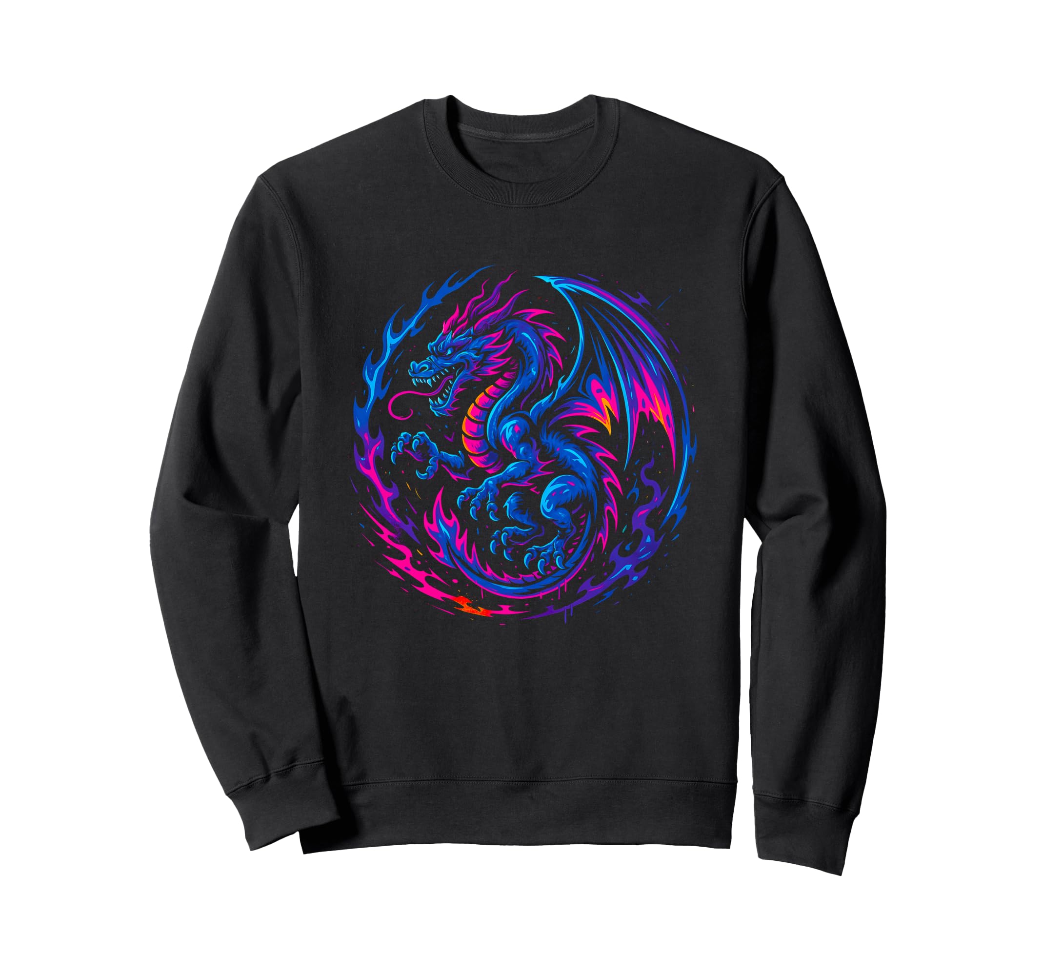 Dragon Heavy Metal Vaporwave Y2K 90S Sweatshirt - Graphic Print Men Women - T-Shirt, Sweatshirt, Hoodie
