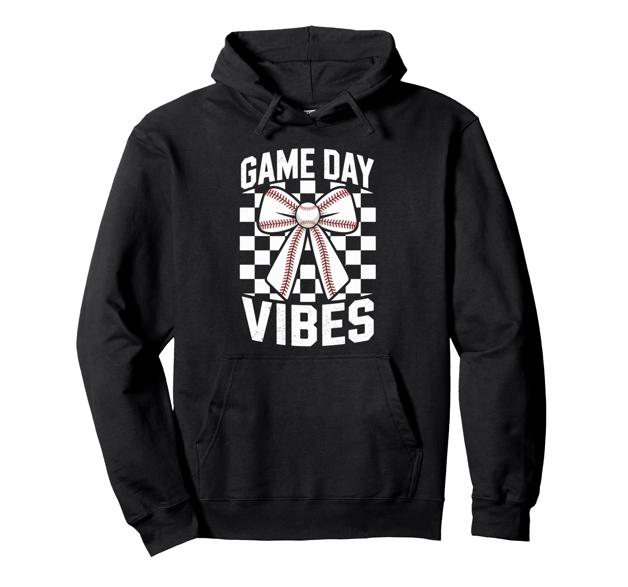 Game Day Vibes Coquette Bow Baseball Hoodie - Custom Art Print for Adults - T-Shirt, Sweatshirt, Hoodie