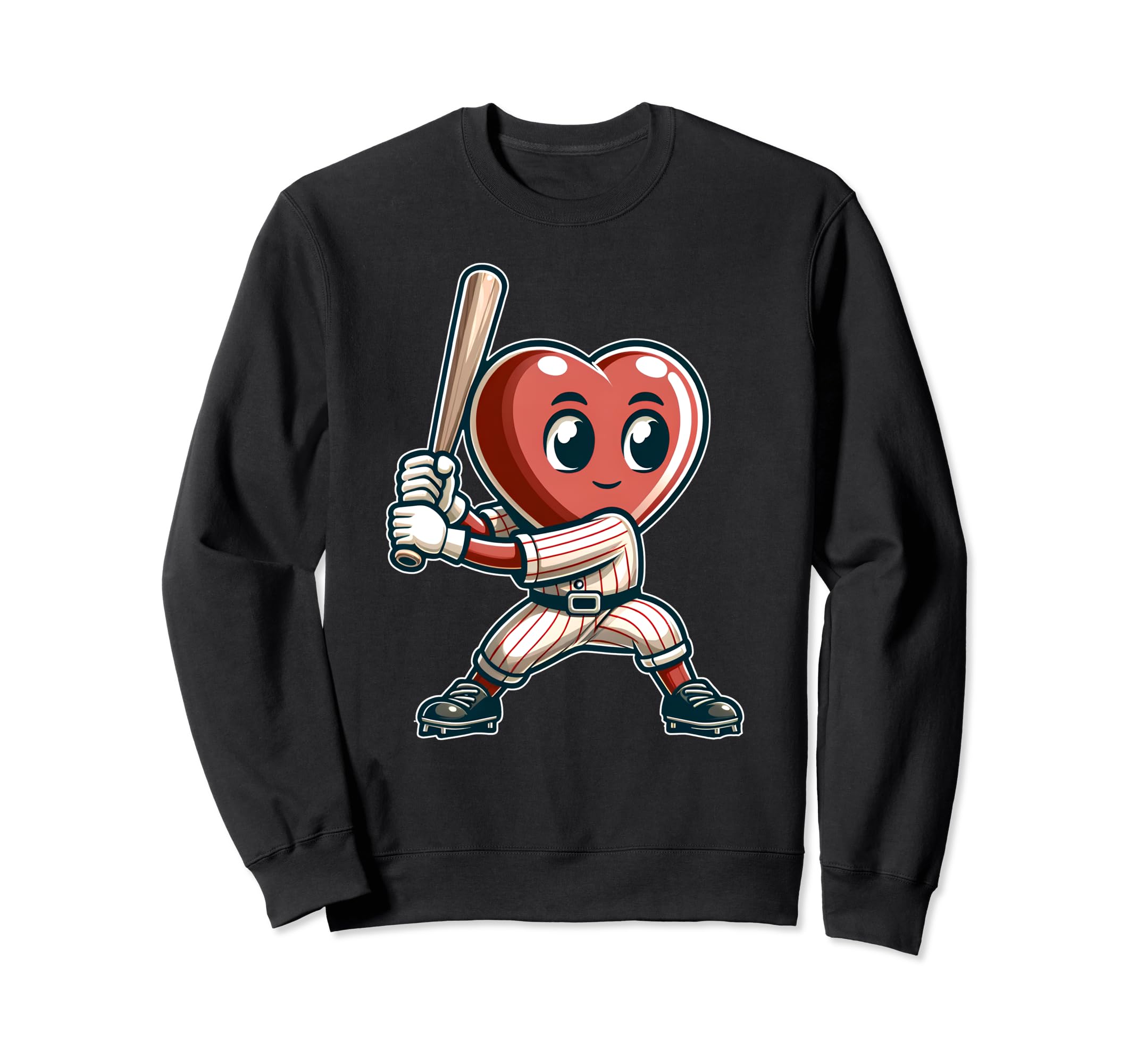 Valentines Day Heart Baseball Team Sweatshirt - Trendy Graphic for Adults - T-Shirt, Sweatshirt, Hoodie