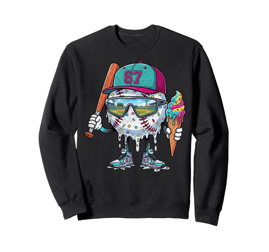 Baseball Drip Ice Cream 67 Gifts T-Shirt - Streetwear Style for Adults - T-Shirt, Sweatshirt, Hoodie
