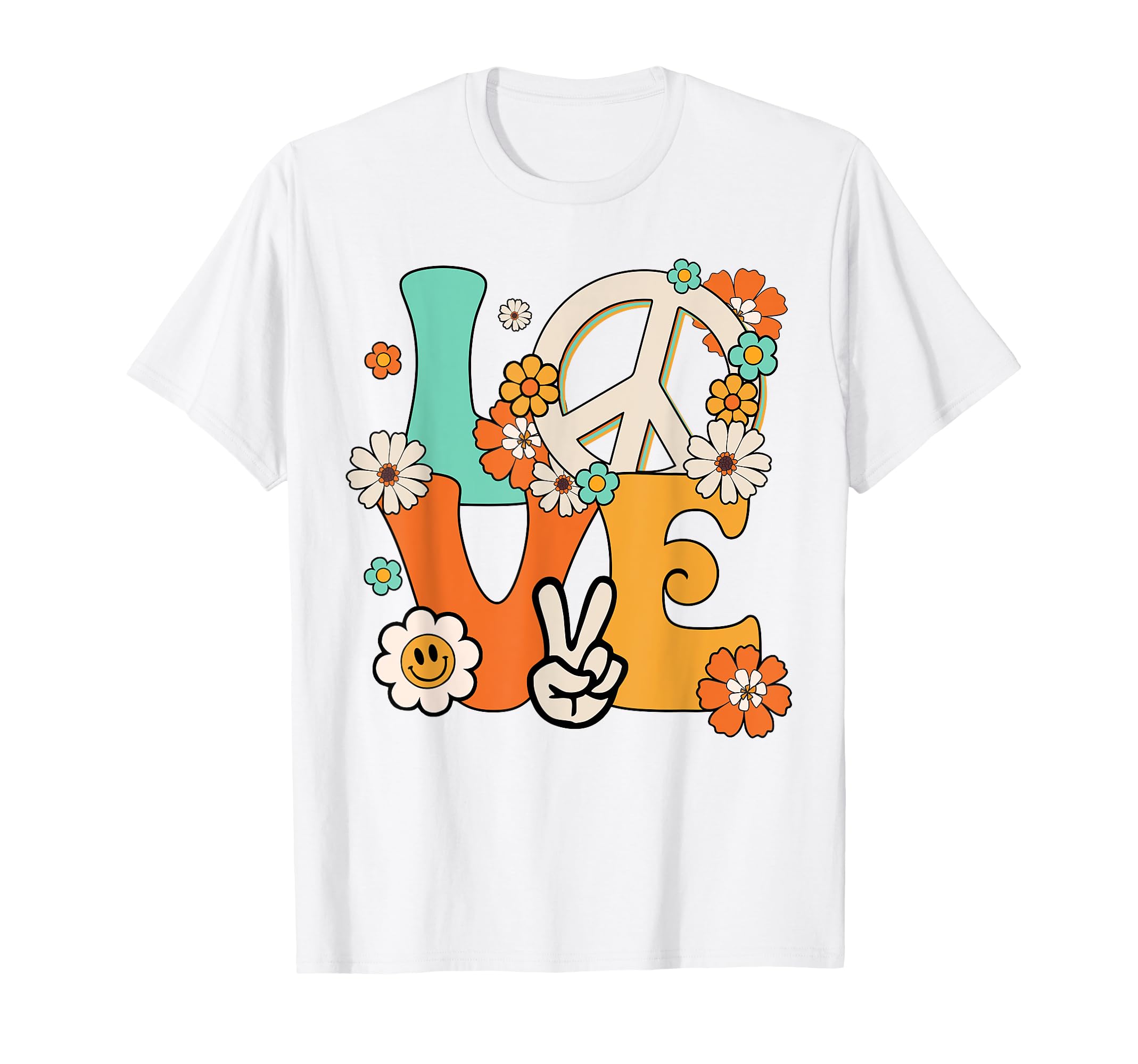 Peace Sign Love 60S 70S Tie Dye Hippie T-Shirt - Graphic Print Unisex - T-Shirt, Sweatshirt, Hoodie