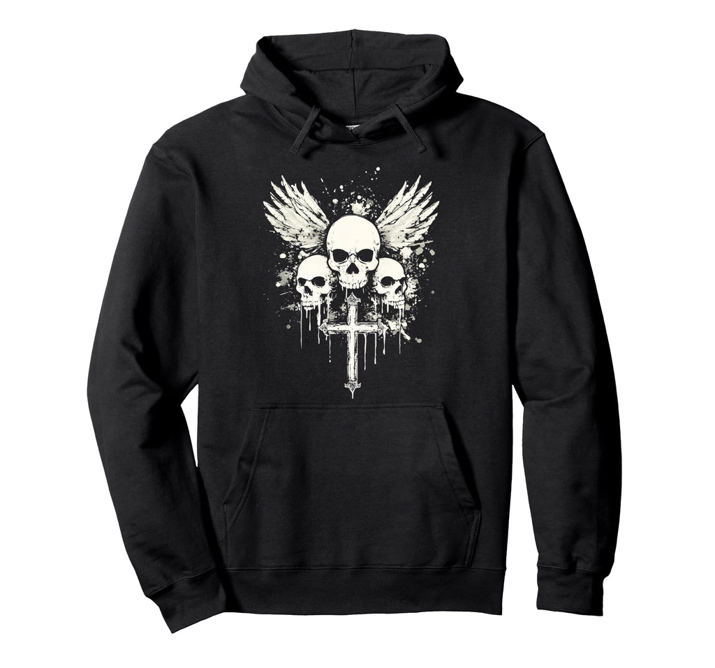 Skull Cross Goth Gothic Emo Alt Hoodie - Casual Everyday Wear for Adults - T-Shirt, Sweatshirt, Hoodie