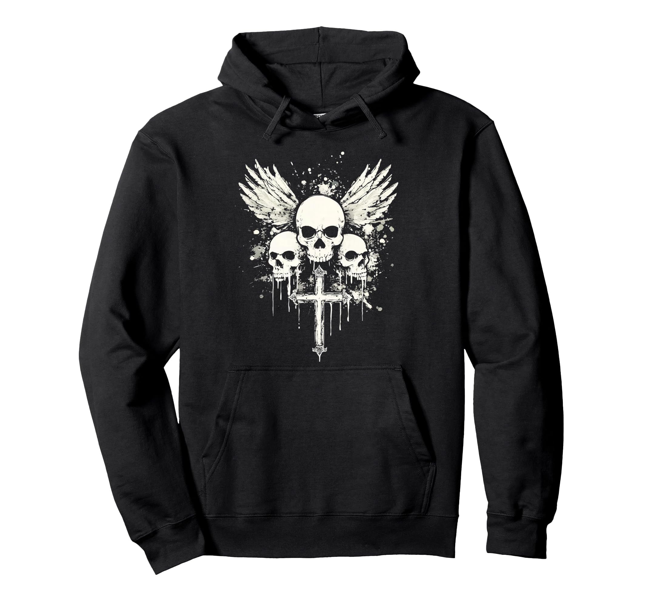 Skull Cross Goth Gothic Emo Alt Hoodie - Casual Everyday Wear for Adults - T-Shirt, Sweatshirt, Hoodie