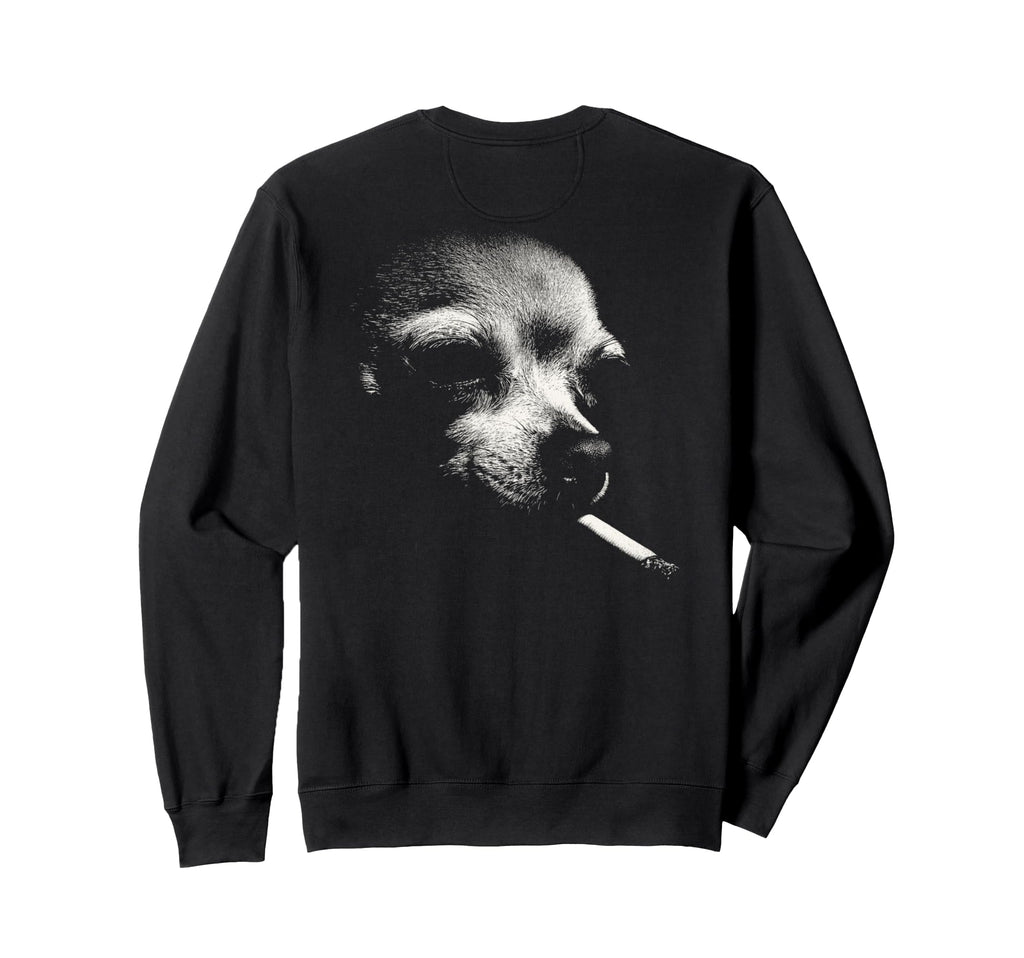 Chihuahua Smoking Cigarette Grunge Sweatshirt - Graphic Print Men Women - T-Shirt, Sweatshirt, Hoodie