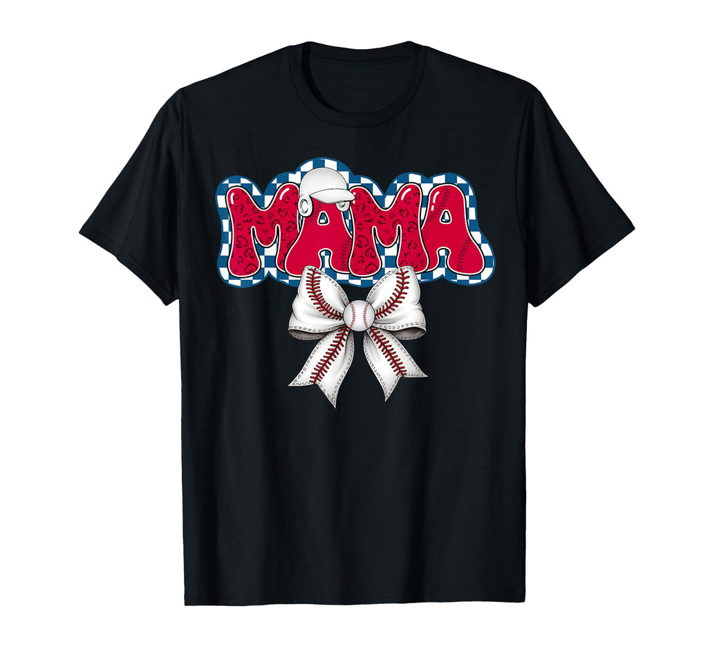 Baseball Coquette Bow Baseball Mom Mama T-Shirt - Graphic Print for Adults - T-Shirt, Sweatshirt, Hoodie