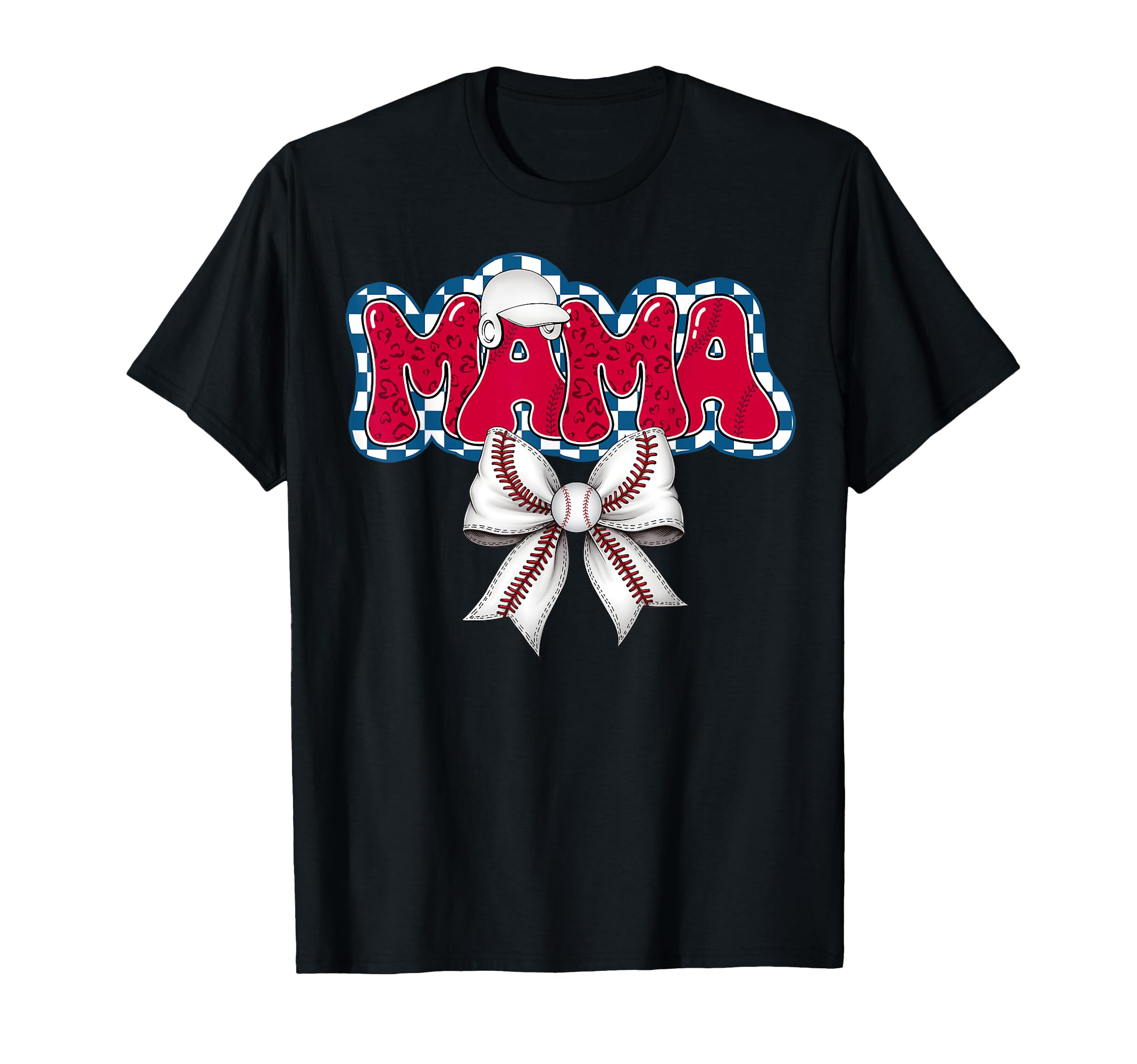Baseball Coquette Bow Baseball Mom Mama T-Shirt - Graphic Print for Adults - T-Shirt, Sweatshirt, Hoodie