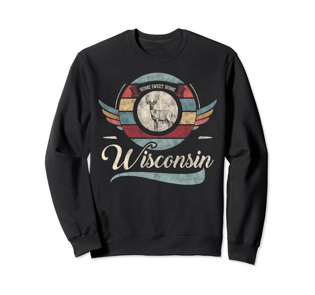 Wisconsin State Animal Deer Sweet Sweatshirt - Streetwear Style Men Women - T-Shirt, Sweatshirt, Hoodie
