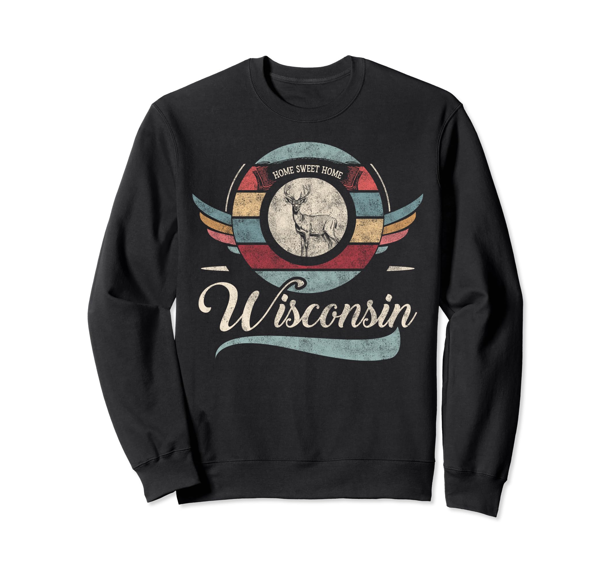 Wisconsin State Animal Deer Sweet Sweatshirt - Streetwear Style Men Women - T-Shirt, Sweatshirt, Hoodie