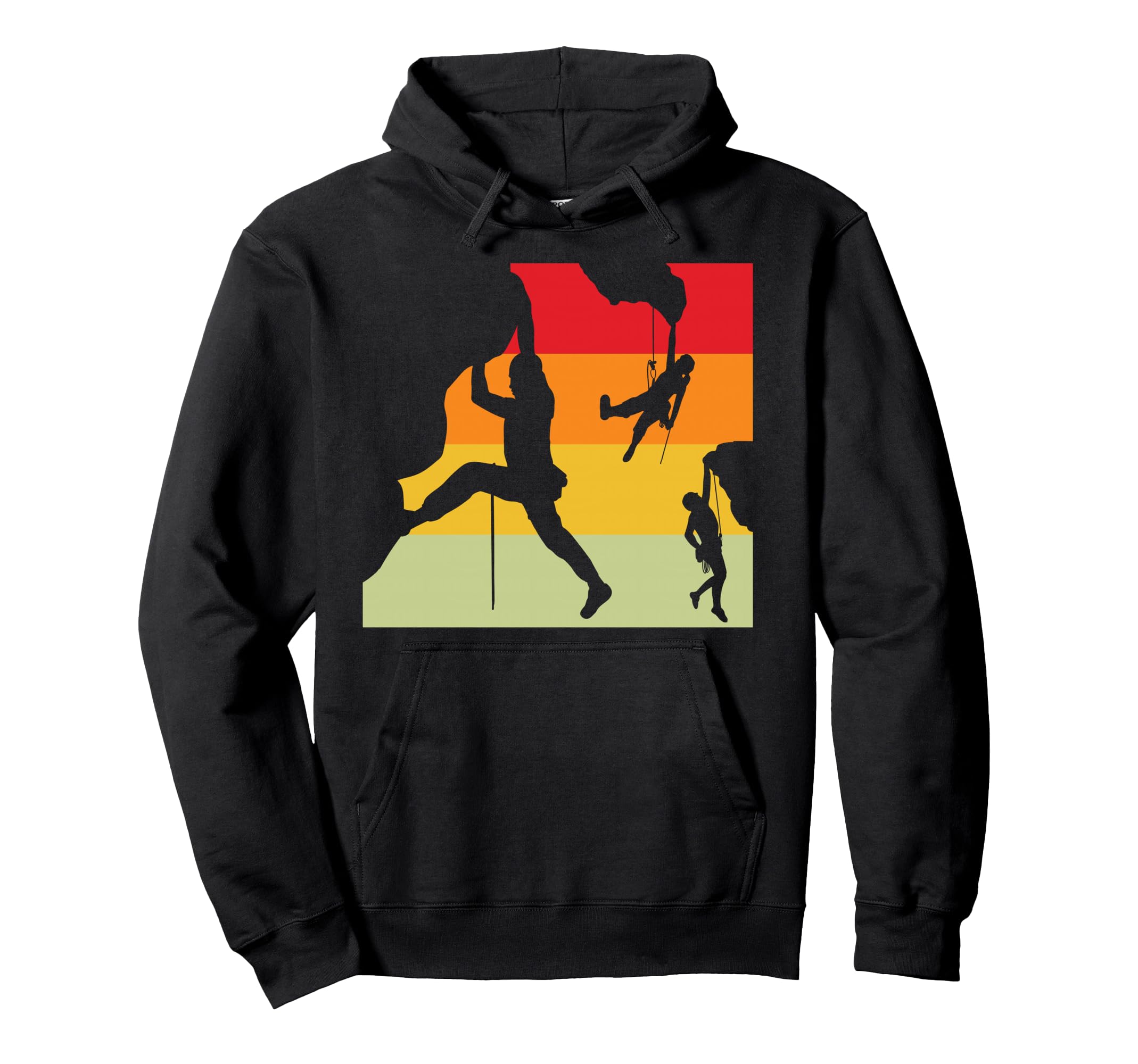 Sunset Rock Climbing Silhouettes 70S Hoodie - Custom Art Print Unisex - T-Shirt, Sweatshirt, Hoodie