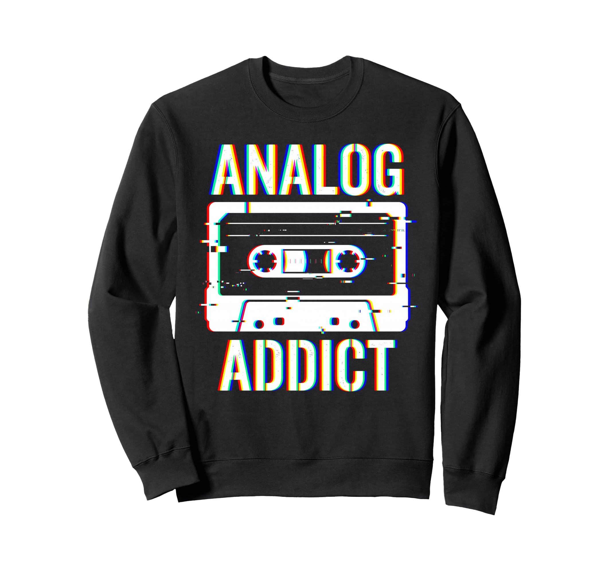 Analog Addict Glitch Cassette Tape 80S Sweatshirt - Unique Graphic Unisex - T-Shirt, Sweatshirt, Hoodie