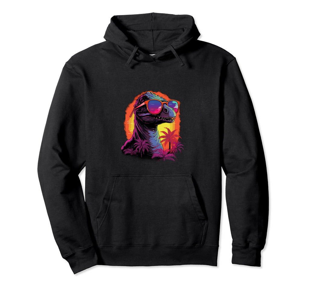 Funny Dinosaur Vaporwave Aesthetic Hoodie - Minimalist Print for Adults - T-Shirt, Sweatshirt, Hoodie