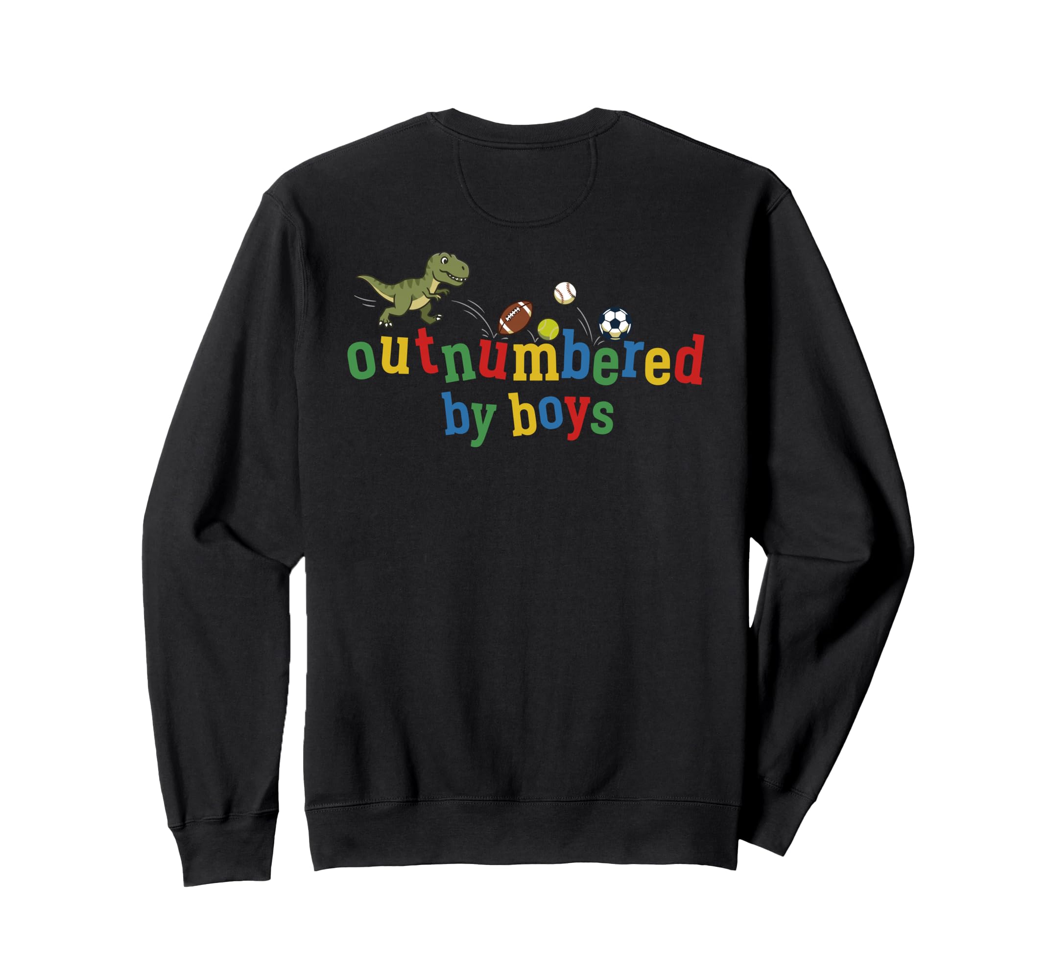 Outnumbered Mom Football Baseball Sweatshirt - Minimalist Print Men Women - T-Shirt, Sweatshirt, Hoodie