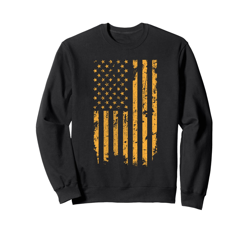 Distressed American Flag Sweatshirt - Graphic Print Unisex - T-Shirt, Sweatshirt, Hoodie