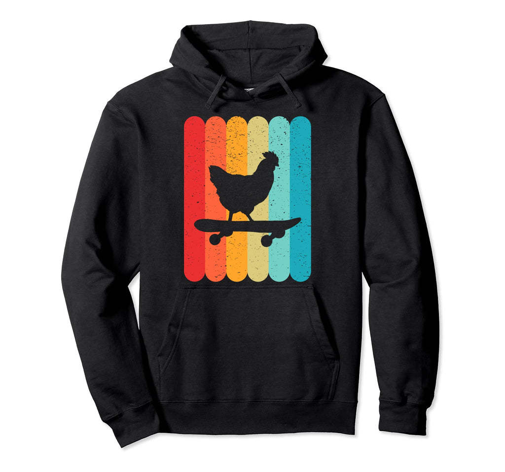 Chicken Skateboard Silhouette Hoodie - Casual Everyday Wear for Adults - T-Shirt, Sweatshirt, Hoodie