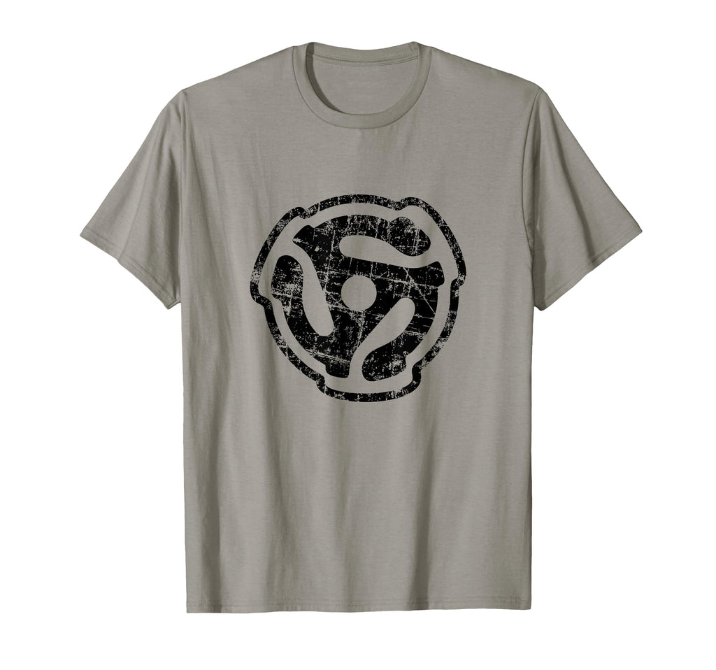 45 Rpm Vinyl Record Adapter Black T-Shirt - Fun Novelty Design for Adults - T-Shirt, Sweatshirt, Hoodie