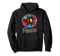 70S Flower Power Rainbow Floral Peace Sign Hoodie - Novelty Apparel Unisex - T-Shirt, Sweatshirt, Hoodie