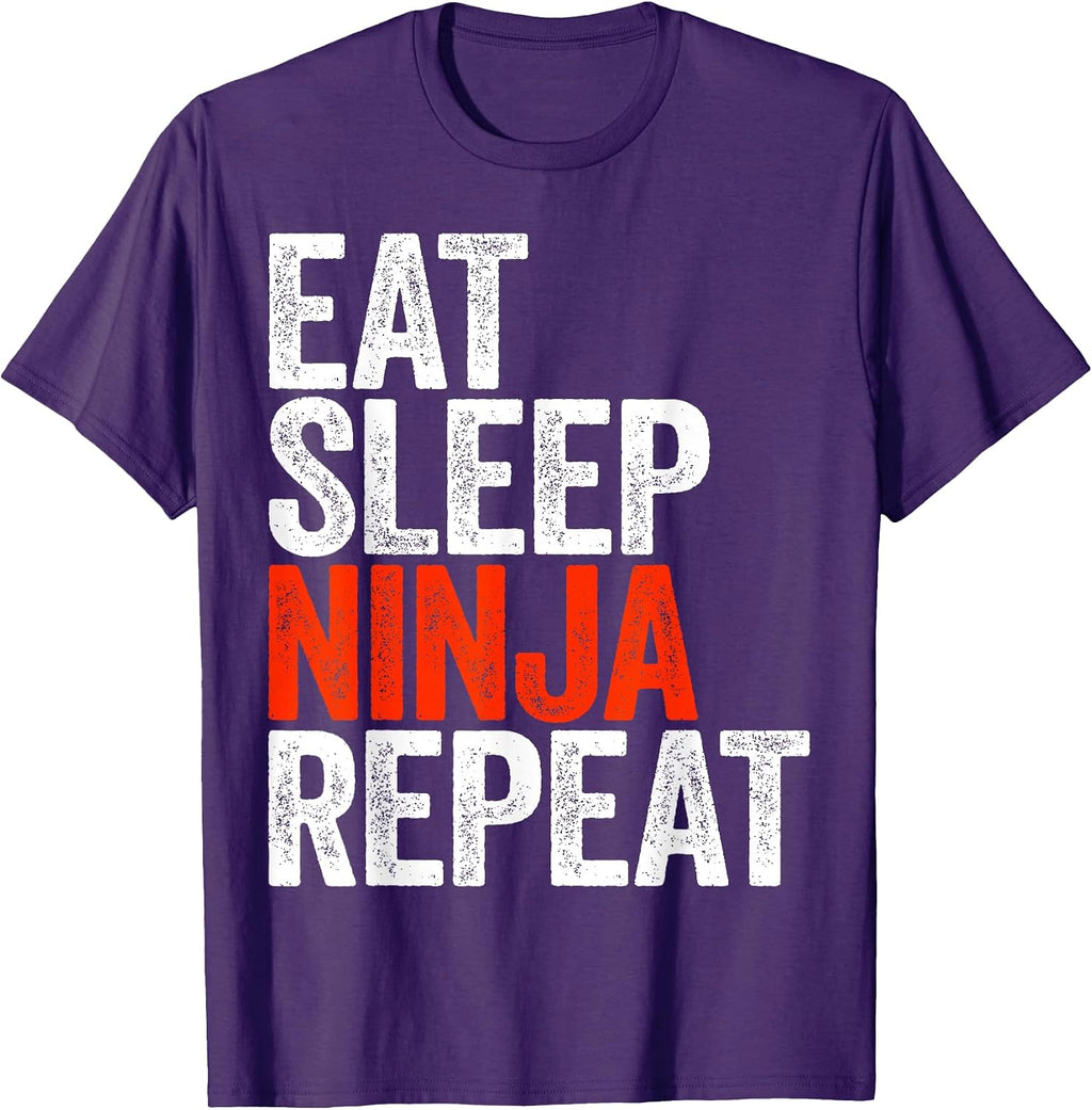 Eat Sleep Ninja Repeat - Adult & Kids T-Shirts, Sweatshirts & Hoodies apparel design preview 1