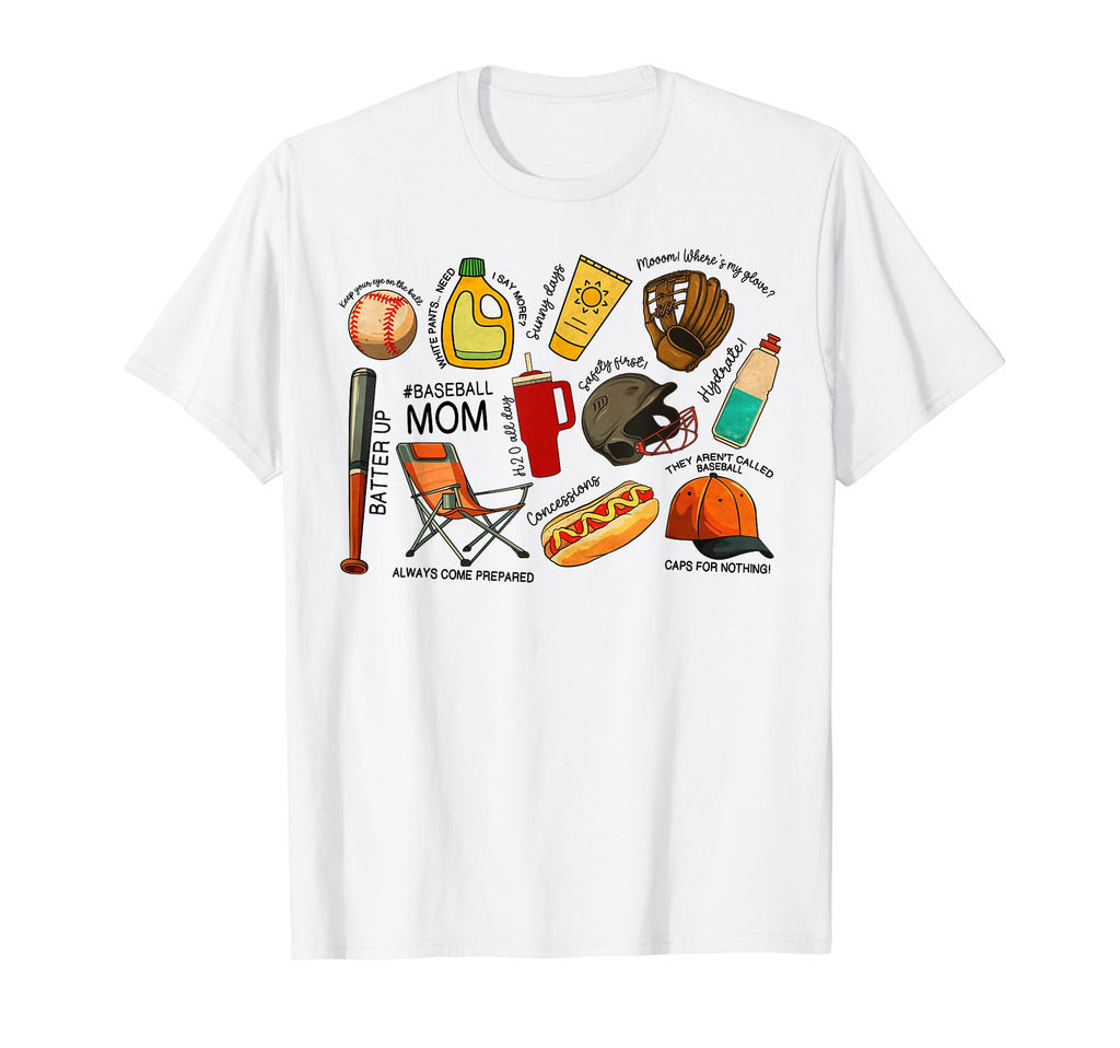Baseball Mama Baseball Biggest Fan Game T-Shirt - Graphic Print for Adults - T-Shirt, Sweatshirt, Hoodie