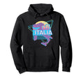 Aesthetic Italy Vaporwave Italian Map Hoodie - Graphic Print Men Women - T-Shirt, Sweatshirt, Hoodie