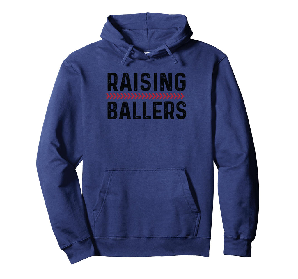 Raising Ballers Funny Mom Baseball Hoodie - Fun Novelty Design Men Women - T-Shirt, Sweatshirt, Hoodie
