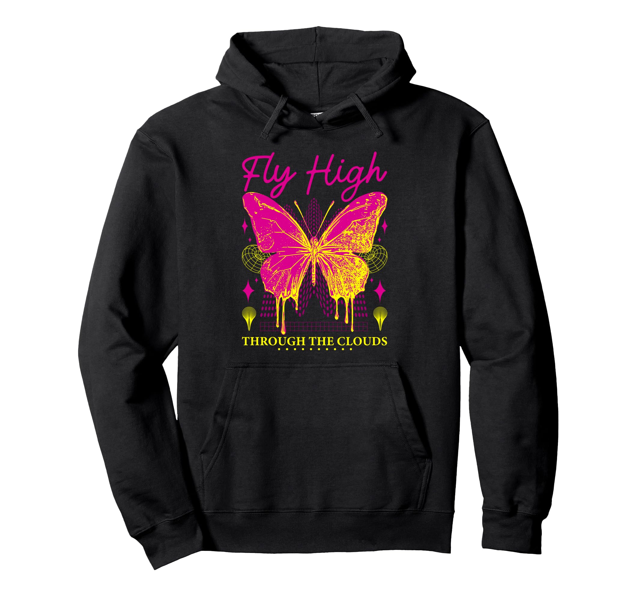 Y2K Butterfly Bold Urban Graffiti Hoodie - Casual Everyday Wear Unisex - T-Shirt, Sweatshirt, Hoodie