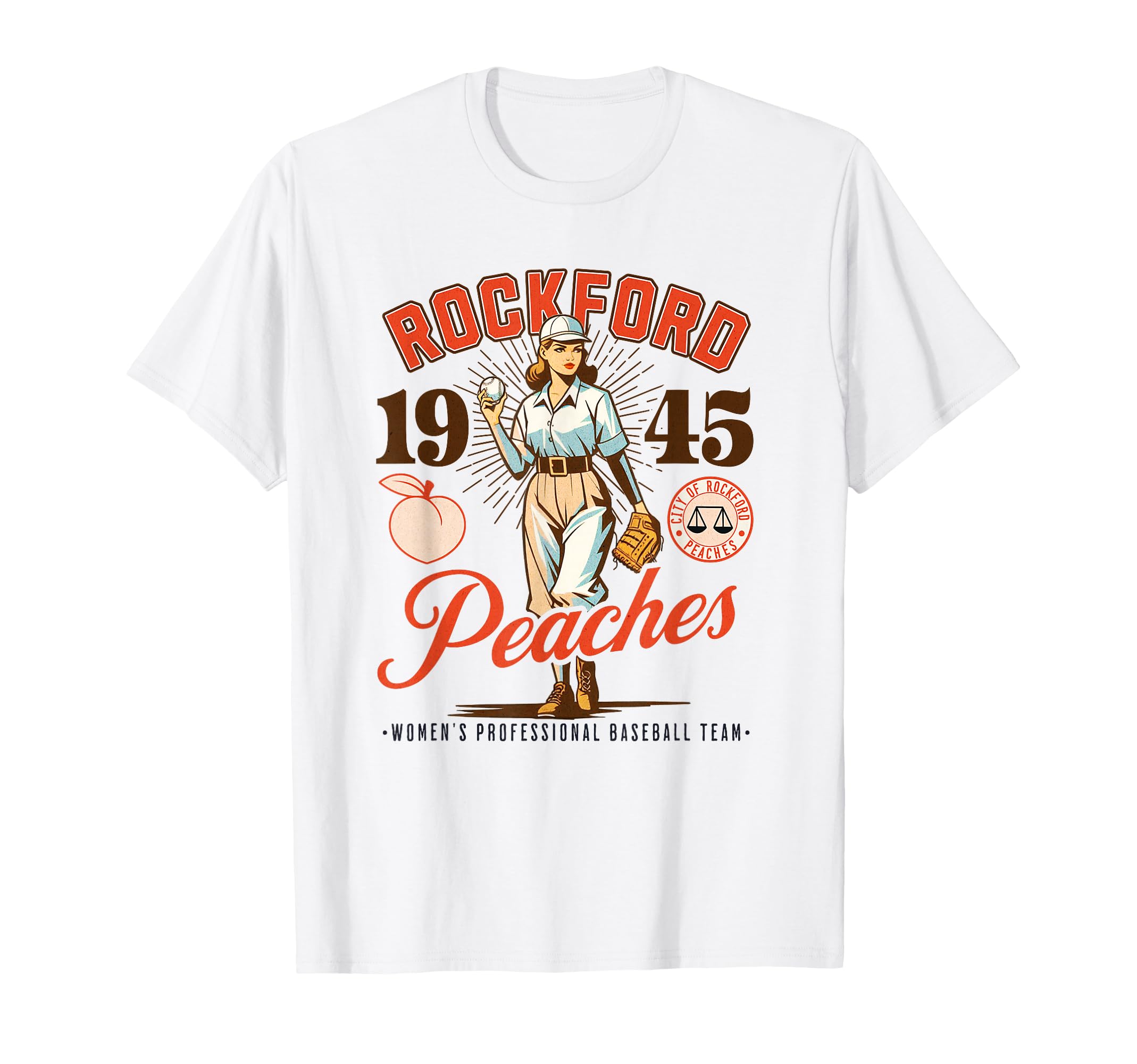 Rockford Peaches Womens Baseball Team T-Shirt - Trendy Graphic Men Women - T-Shirt, Sweatshirt, Hoodie