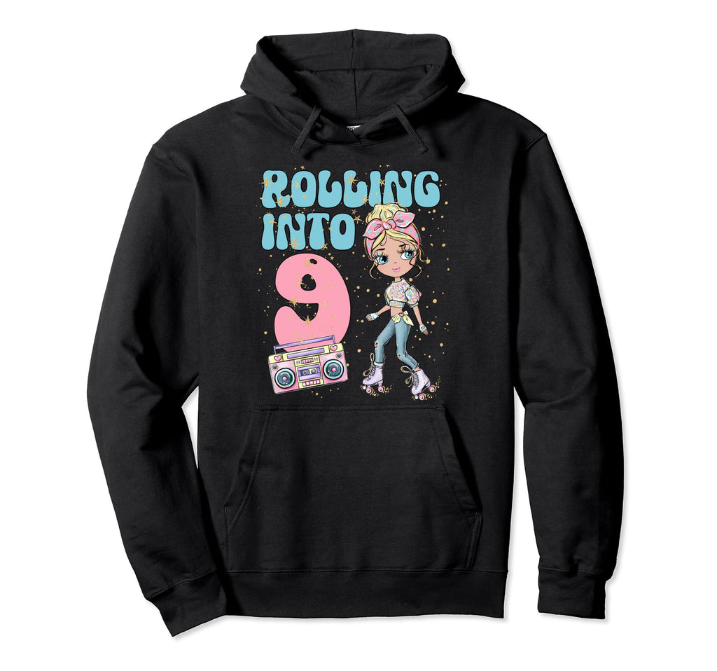 9Th Birthday Roller Skating Skate Party Hoodie - Graphic Print for Adults - T-Shirt, Sweatshirt, Hoodie