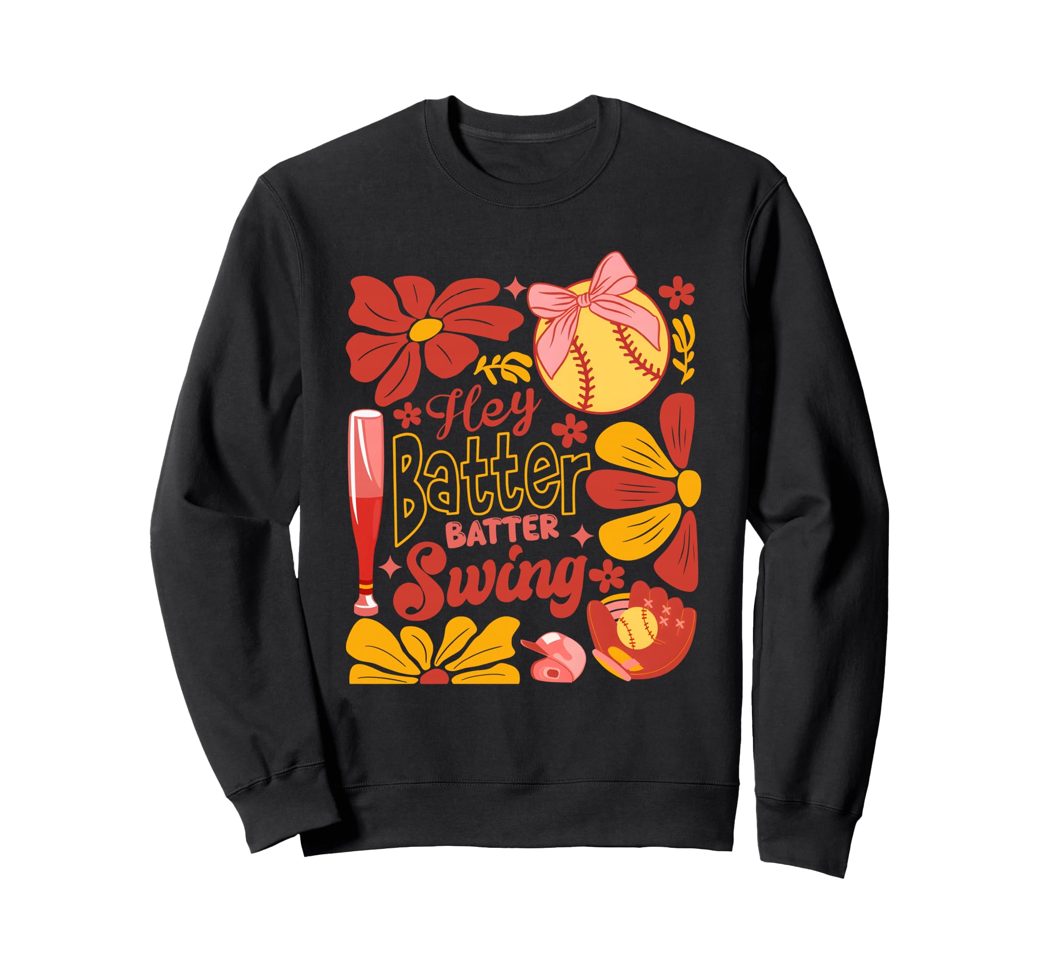 Softball Batter Batter Swing Boho Sweatshirt - Trendy Graphic Men Women - T-Shirt, Sweatshirt, Hoodie