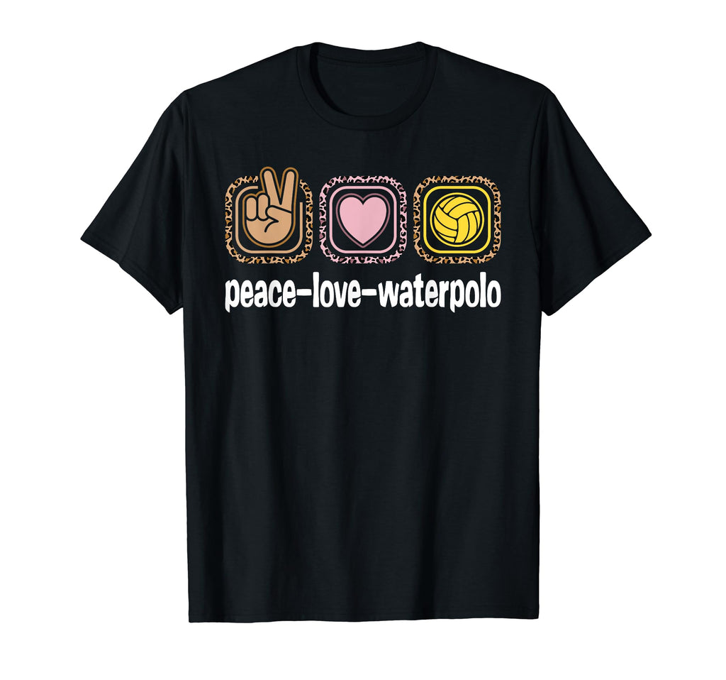 Water Polo Leopard Peace Love Waterpolo T-Shirt - Aesthetic Graphic Unisex - T-Shirt, Sweatshirt, Hoodie
