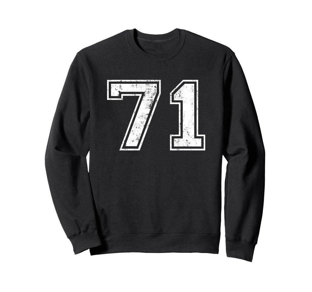 Number 71 Seventy One Distressed Sweatshirt - Streetwear Style for Adults - T-Shirt, Sweatshirt, Hoodie