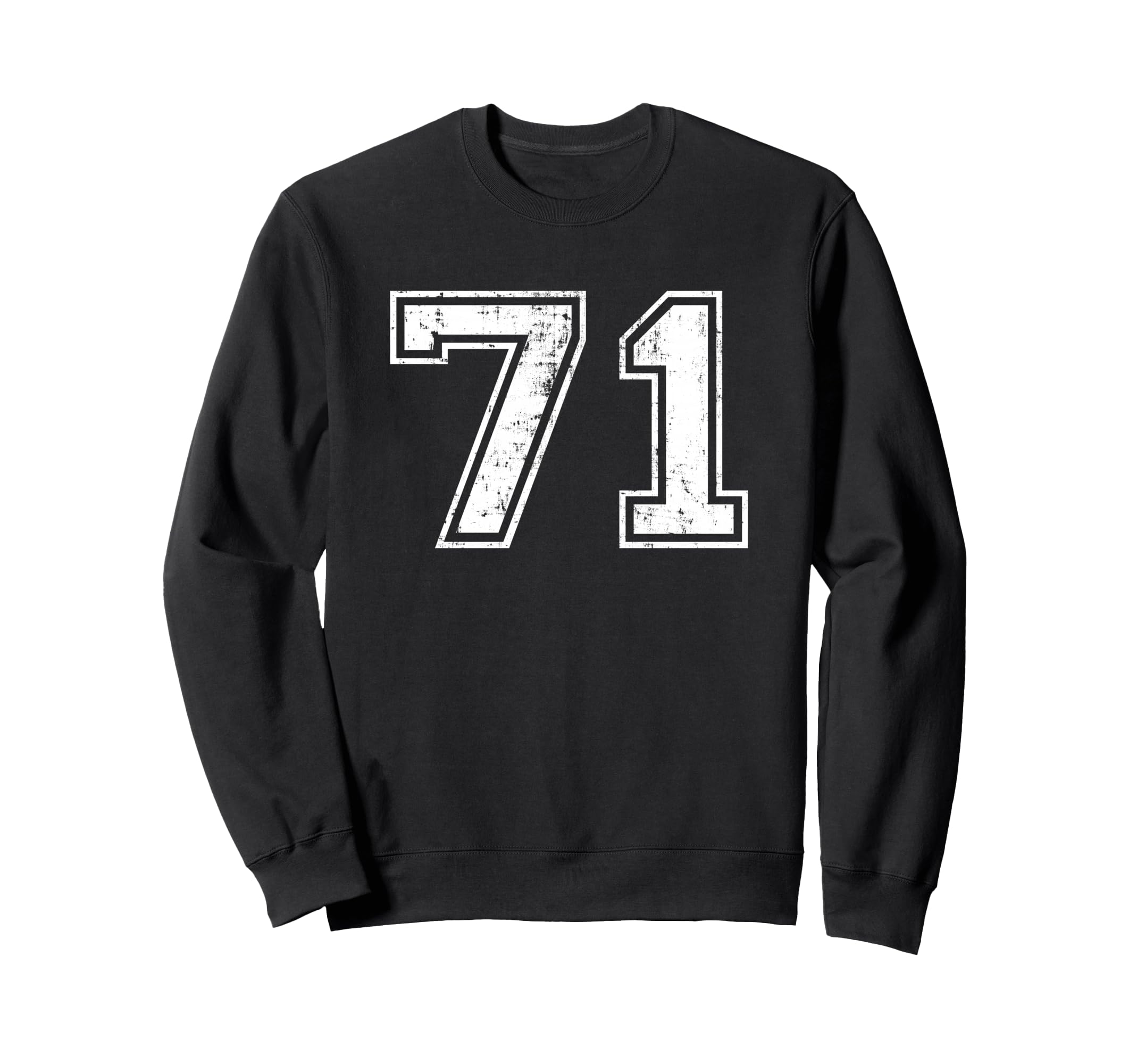 Number 71 Seventy One Distressed Sweatshirt - Streetwear Style for Adults - T-Shirt, Sweatshirt, Hoodie
