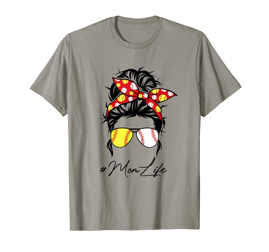 Mom Life Softball Baseball Mothers T-Shirt - Novelty Apparel for Adults - T-Shirt, Sweatshirt, Hoodie