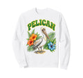 Pelican Groovy Floral Pelican Sweatshirt - Minimalist Print for Adults - T-Shirt, Sweatshirt, Hoodie