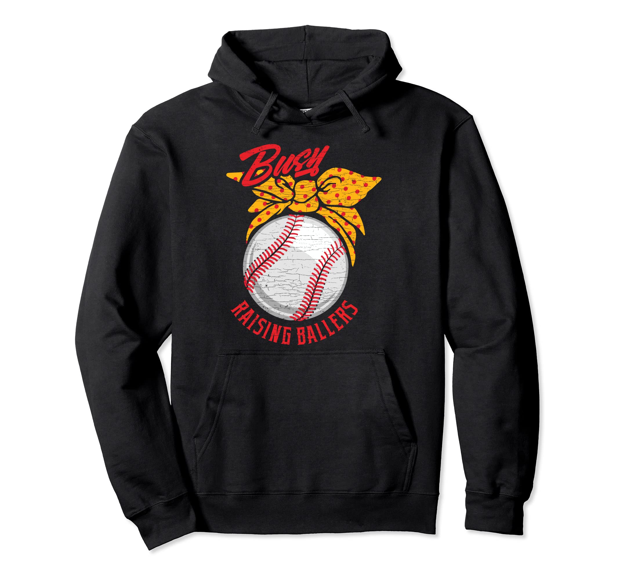 Baseball Mom Softball Busy Raising Ballers Hoodie - Graphic Print Unisex - T-Shirt, Sweatshirt, Hoodie