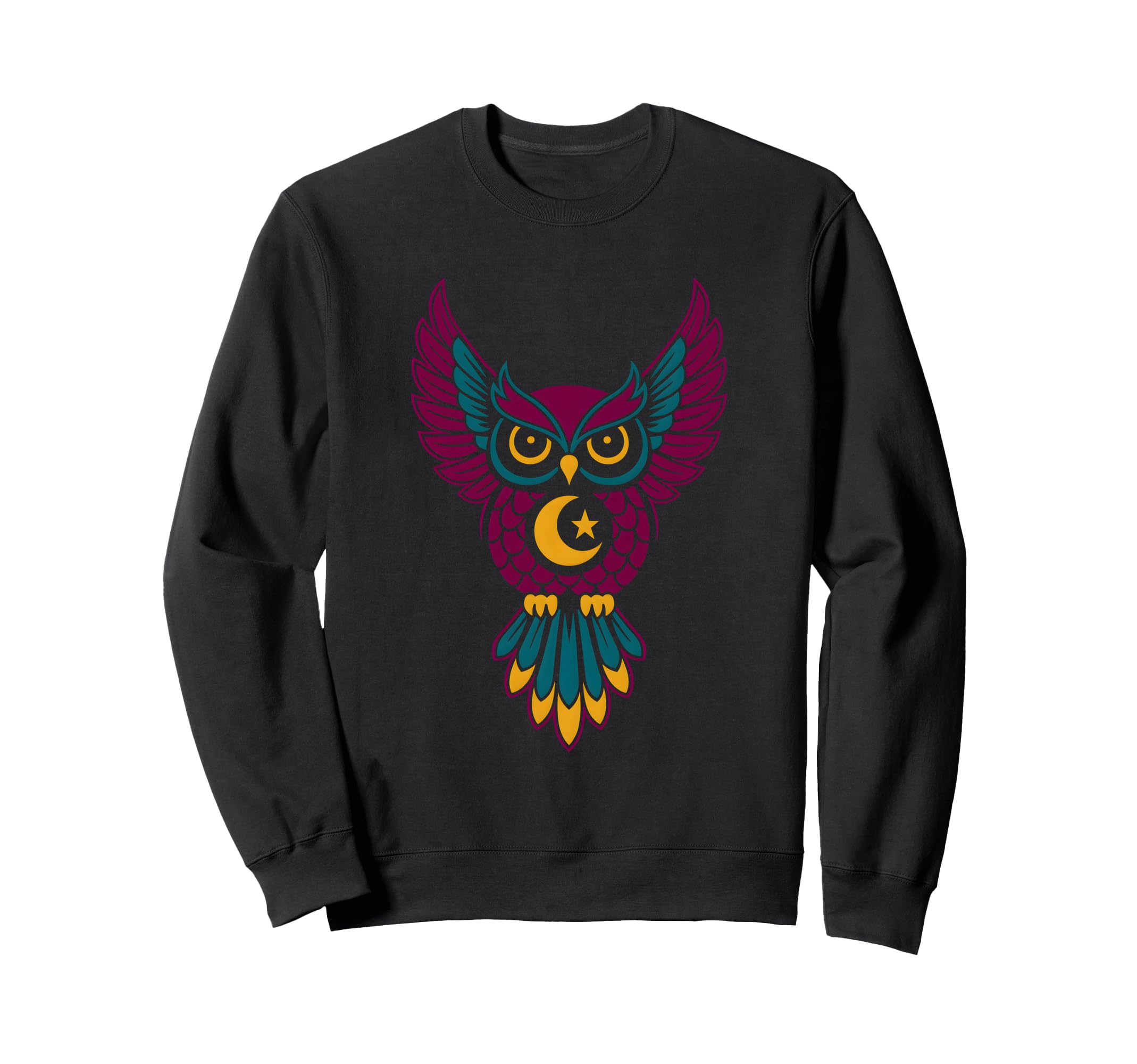 Cosmic Owl Wisdom Boho Hippie Sweatshirt - Aesthetic Graphic Unisex - T-Shirt, Sweatshirt, Hoodie