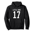 Number 17 Little Bro Biggest Fan Football Hoodie - Trendy Graphic Unisex - T-Shirt, Sweatshirt, Hoodie