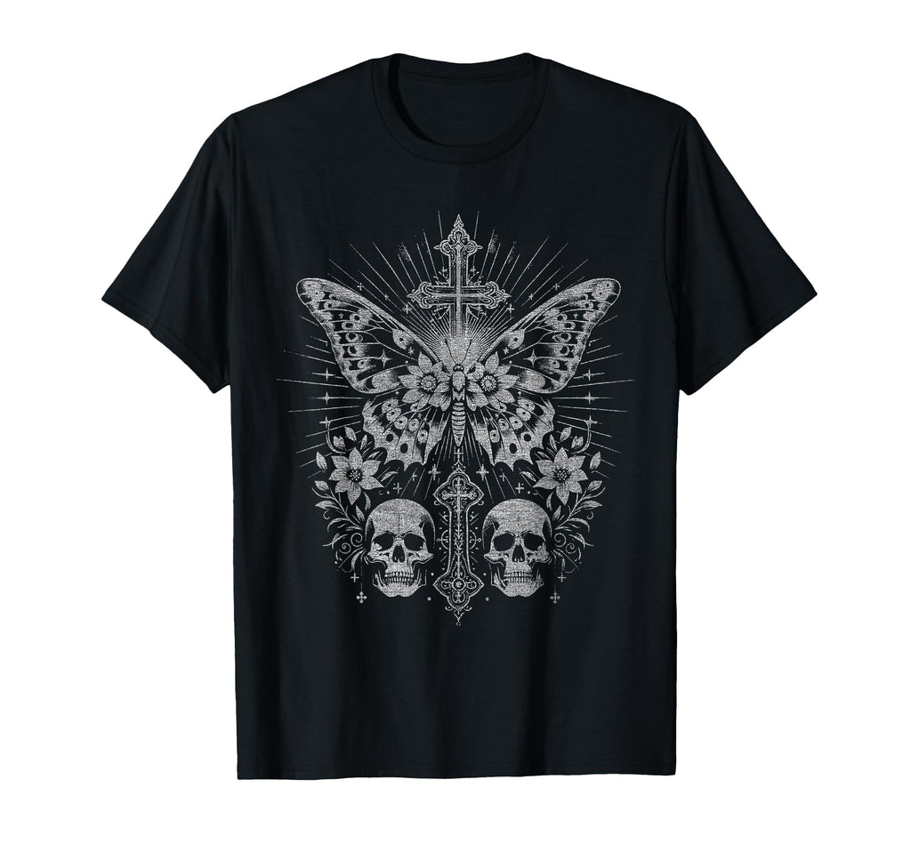 Emo Y2K Grunge Aesthetic Goth Skull T-Shirt - Trendy Graphic for Adults - T-Shirt, Sweatshirt, Hoodie