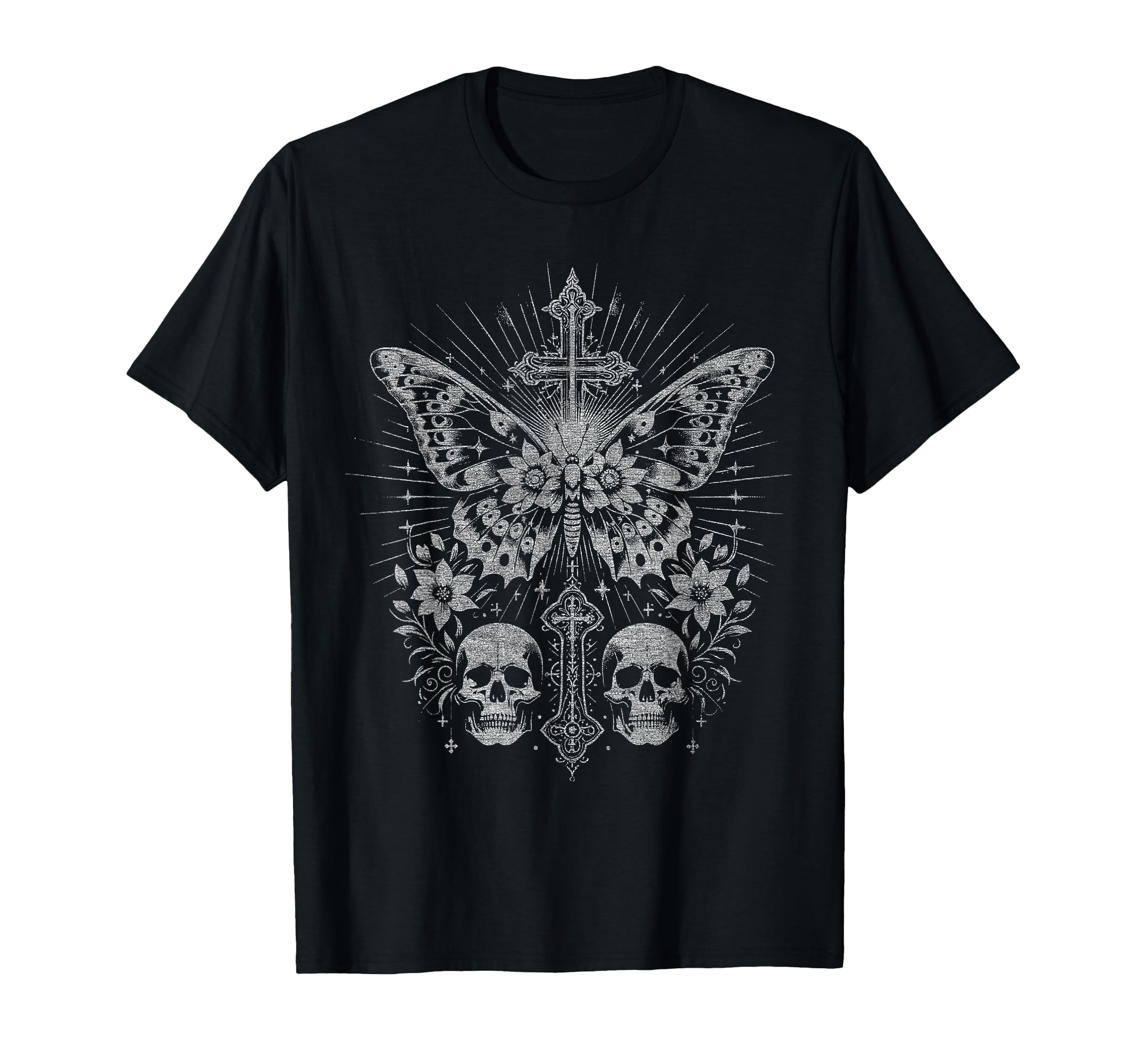 Emo Y2K Grunge Aesthetic Goth Skull T-Shirt - Trendy Graphic for Adults - T-Shirt, Sweatshirt, Hoodie
