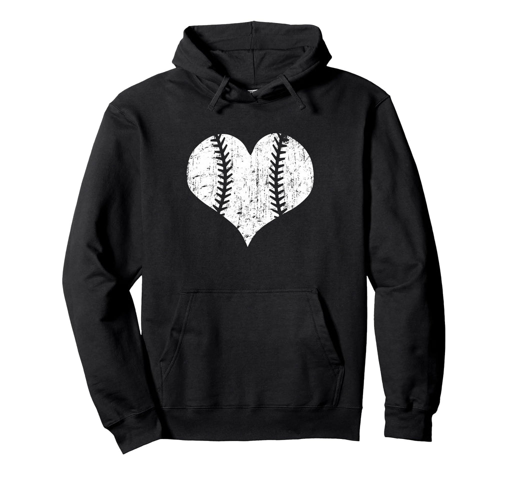 Baseball Mom Love Baseball Softball Heart Hoodie - Graphic Print Unisex - T-Shirt, Sweatshirt, Hoodie