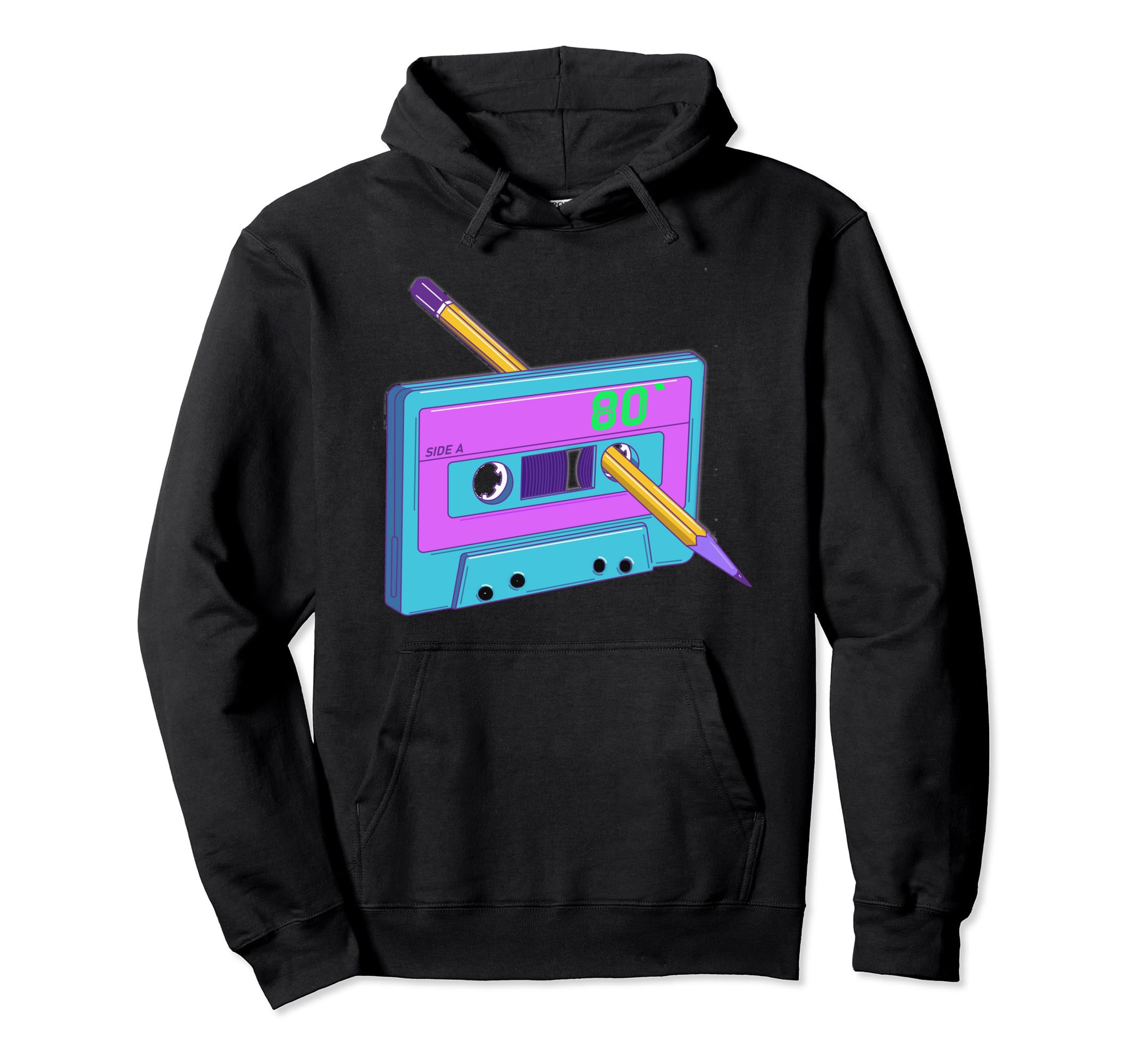 80S 90S Cassette Tape Pencil Hoodie - Trendy Graphic Unisex - T-Shirt, Sweatshirt, Hoodie