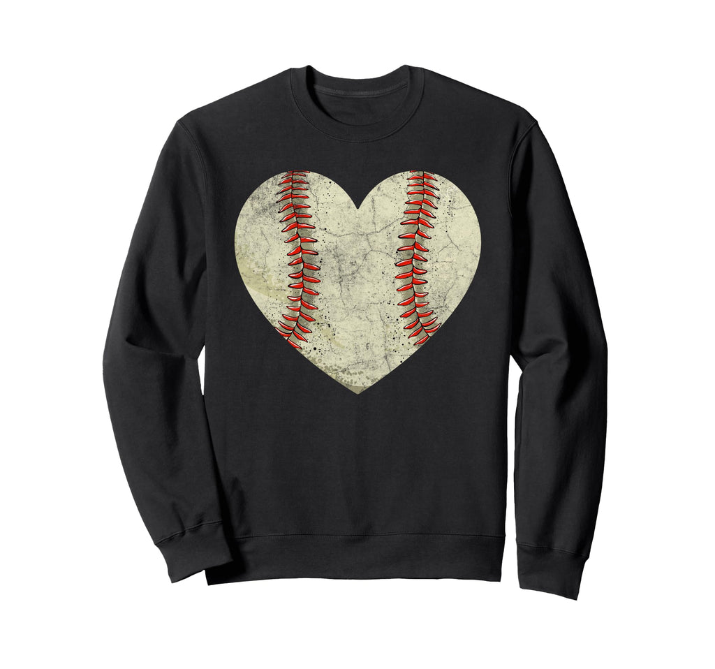 Baseball Heart Love Mothers Day Sweatshirt - Aesthetic Graphic Men Women - T-Shirt, Sweatshirt, Hoodie