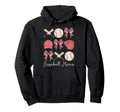 Baseball Mama Coquette Bow Baseball Mom Hoodie - Trendy Graphic Men Women - T-Shirt, Sweatshirt, Hoodie