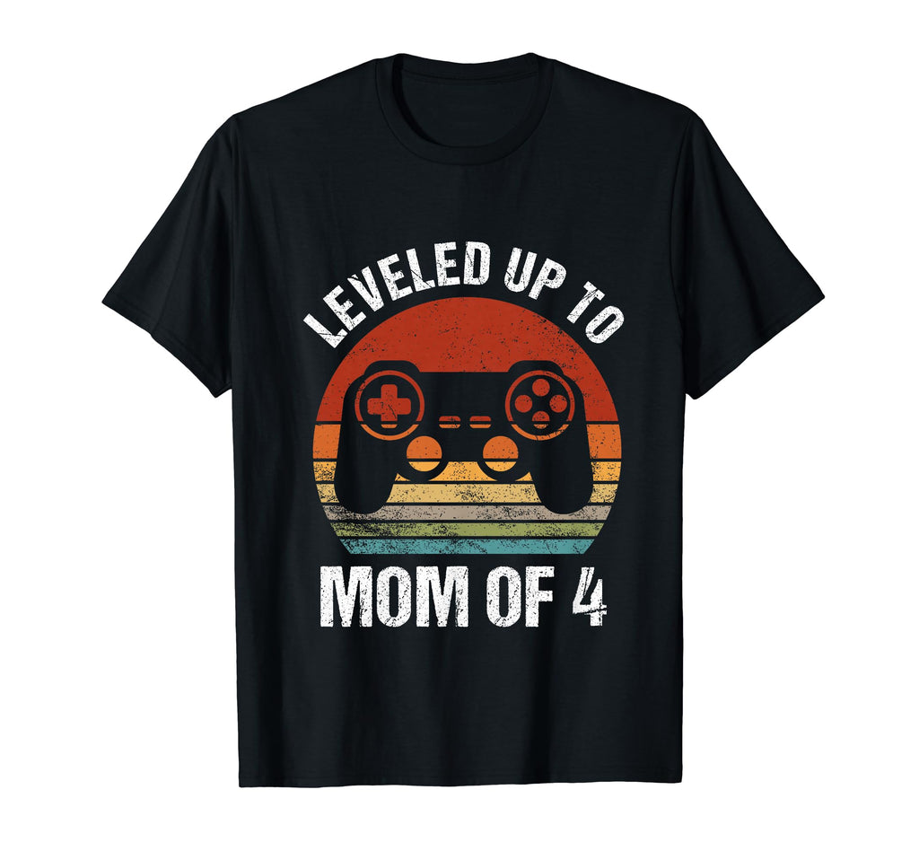 Leveled Up To Mom 4 Gamer Mom Mothers T-Shirt - Custom Art Print Unisex - T-Shirt, Sweatshirt, Hoodie